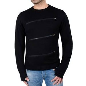 INDIGO STAR MEN'S BLACK ZIPPER SIZE LARGE SWEATER